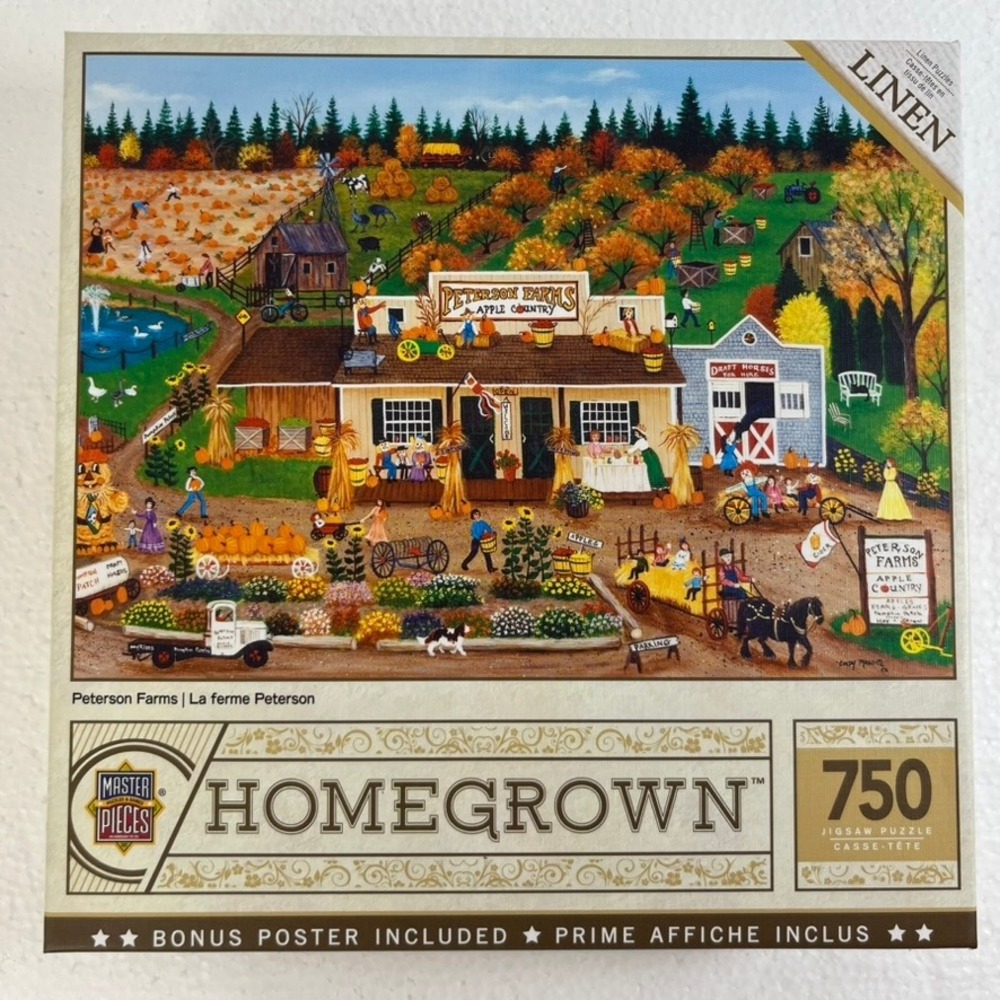 Master Pieces Homegrown 'Peterson Farms' 750 Pc Jigsaw Puzzle‎ Poster Complete